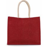 SAC DE PLAGE EN JUTE Cherry Red / Gold