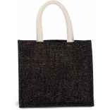 Sac style cabas en toile de jute KI0273 - Black / Silver