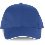 Casquette sandwich contrasté 6 panneaux Oeko-Tex Royal Blue / White