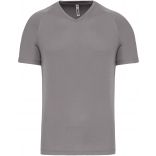 T-shirt de sport manches courtes col v homme Fine Grey - XS