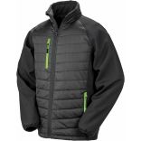 VESTE SOFTSHELL REMBOURRÉE BLACK COMPASS Black / Lime - XS