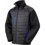 VESTE SOFTSHELL REMBOURRÉE BLACK COMPASS Black / Royal Blue - XS