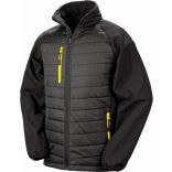 VESTE SOFTSHELL REMBOURRÉE BLACK COMPASS Black / Yellow - XS