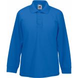 Polo enfant 65/35 manches longues Royal Blue - 3/4