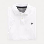 Polo coton piqué bio manches courtes Millers River White - S