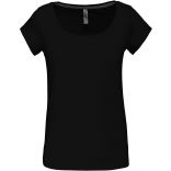 T-shirt femme col bateau manches courtes K384 - Black