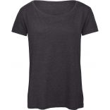 T-shirt femme triblend col rond TW056 - Heather Dark Grey