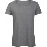 T-shirt femme triblend col rond TW056 - Heather Light Grey