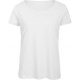 T-shirt femme triblend col rond TW056 - White