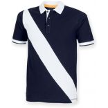 Polo homme diagonal stripe FR212 - Navy / White