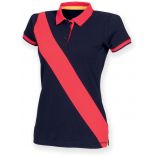 Polo femme diagonal stripe FR213 - Navy / Red