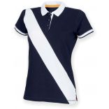 Polo femme diagonal stripe FR213 - Navy / White