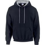 Sweat-shirt homme à capuche zippé 185C00 - Black / Sport grey