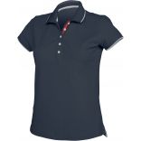 Polo femme maille piquée manches courtes K252 - Navy / White / Red