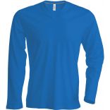 T-shirt homme manches longues col V K358 - Light Royal Blue