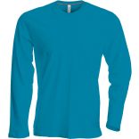 T-shirt homme manches longues col rond K359 - Tropical Blue