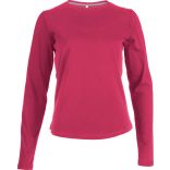 T-shirt femme manches longues col rond K383 - Fuchsia