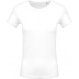 T-shirt femme col rond manches courtes K389 - White