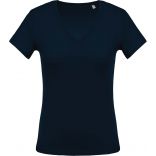 T-shirt femme col V manches courtes K390 - Navy