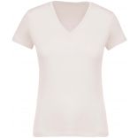 T-shirt femme coton bio col V K396 - Cream