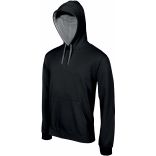 Sweat-shirt homme à capuche contrastée K446 - Black / Fine Grey