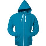 Sweat-shirt capuche zippé chiné french terry unisexe K451 - Tropical Blue Heather