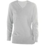 Pull femme col V K966 - Grey Melange