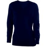 Pull femme col V K966 - Navy