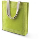 Sac shopping en toile de jute KI0221 - Lime Green - 38 x 42 x 10 cm