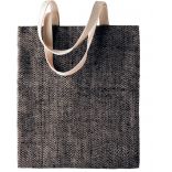 Sac en toile de jute teint 100% naturel KI0226 - Natural / Black-One Size