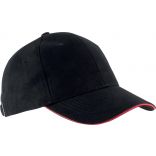 Casquette 6 panneaux Orlando KP011 - Black / Red