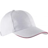 Casquette 6 panneaux Orlando KP011 - White / Red