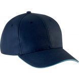 Casquette avec sandwich contrasté KP 153 - Navy / Sky Blue de travers