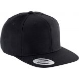 Casquette 6 panneaux visière plate KP910 - Black / Black