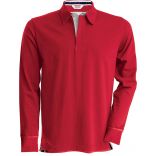 Polo rugby vintage manches longues KV2202 - Vintage Red