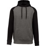 Sweat-shirt capuche bicolore enfant Grey Heather / Black - 6/8