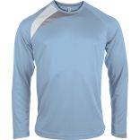 T-shirt unisexe manches longues sport PA408 - Sky Blue / White / Storm Grey