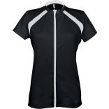 Maillot cycliste femme zippé manches courtes PA448 - Black / White - 