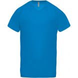 T-shirt homme polyester col V manches courtes PA476 - Aqua Blue