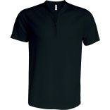 T-shirt 1/4 zip manches courtes unisexe PA486 - Black