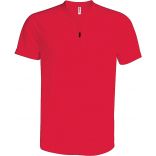 T-shirt 1/4 zip manches courtes unisexe PA486 - Red