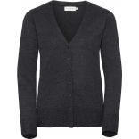 Cardigan femme col V RU715F - Charcoal Marl