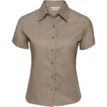 Chemise manches courtes femme twill RU917F - Khaki Beige