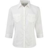 Chemise manches 3/4 femme twill roll RU918F - White