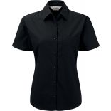 Chemise manches courtes femme popeline pur coton RU937F - Black