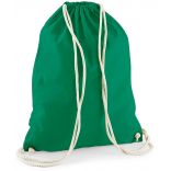 Gymsac en coton W110 - Kelly Green - 37 x 46 cm de dos