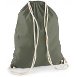 Gymsac en coton W110 - Olive Green - 37 x 46 cm de dos