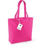 Sac shopping totebag coton bio W180 - Fuchsia - 35 x 32 x 12 cm