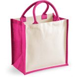 Sac cabas en jute W421 - Fuchsia