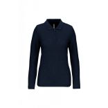 Polo manches longues femme Navy - XXL